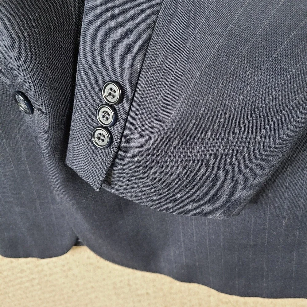Vintage Sterling & Hunt Kuppenheimer Jacket‎ Men 46L Blue Striped Blazer Coat